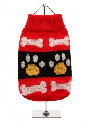 Red Paws Sweater Medium